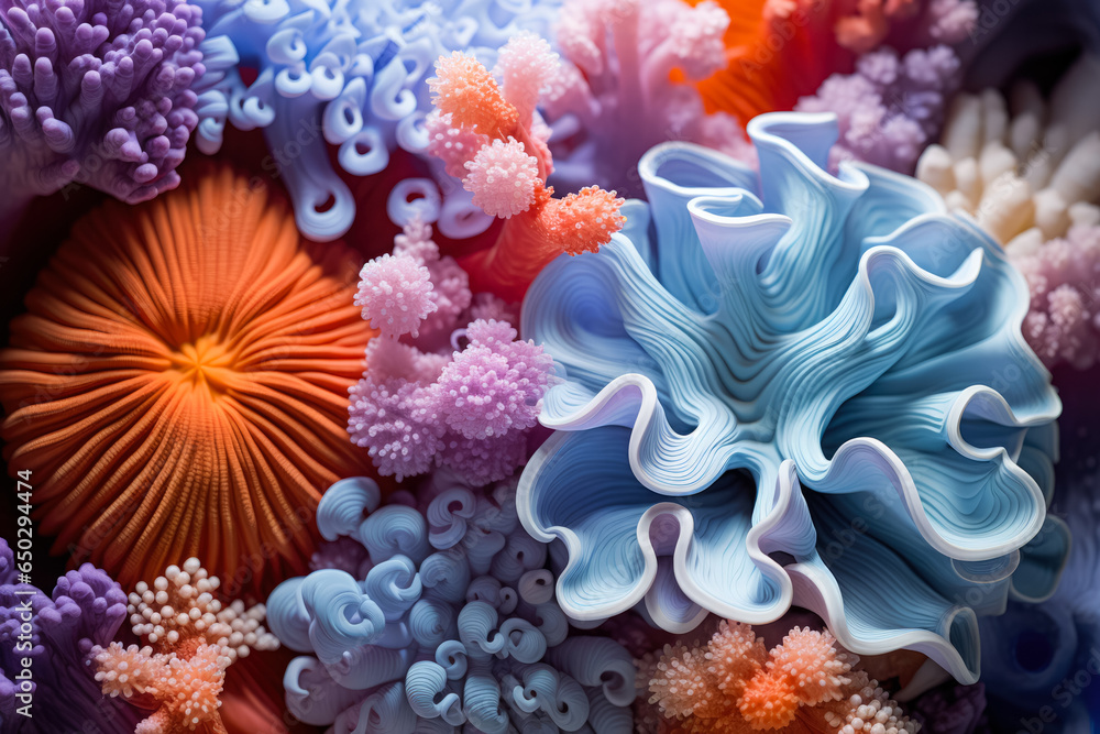 Stunning close-ups highlighting vibrant colors and textures of coral ...