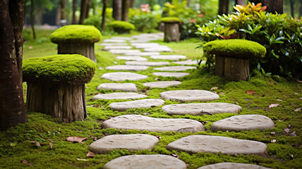 Poster - stone path in the park