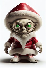 Wall Mural - Portrait of an alien Santa Claus