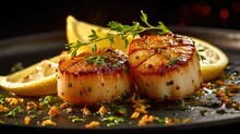 Pan seared diver scallops with lemon