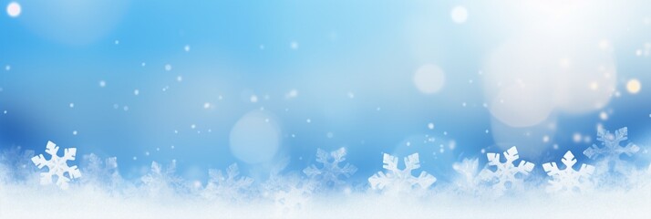 Christmas blue background with snow