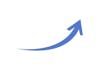 Wall Mural - blue curved graph with arrow transparent png file type
