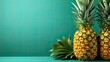 Pineapple fruit background green color