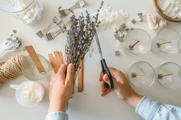 Wall Mural - Process of making candles in a workshop