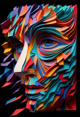 Wall Mural - anxiety themed abstract paper art
