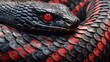 close up of a red snake