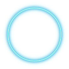 Blue Neon Glowing Circle