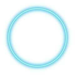 Wall Mural - blue neon glowing circle