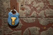 A Vintage Lock On A Rusted Door; Kilmainham, Dublin, Ireland