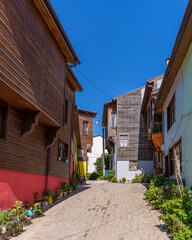 Wall Mural - Old houses view in Edincik Town of Turkey