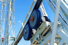 Guide Rubber Wheels On The Cab Of The Ferris Wheel