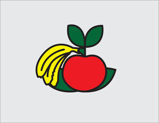 Poster - Creative linear icon logo apple plant