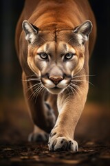 Wall Mural - portrait of american cougar or mountain lion