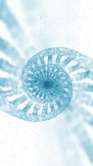 Poster - abstract dna chain rotation, isolated on white vertical background.