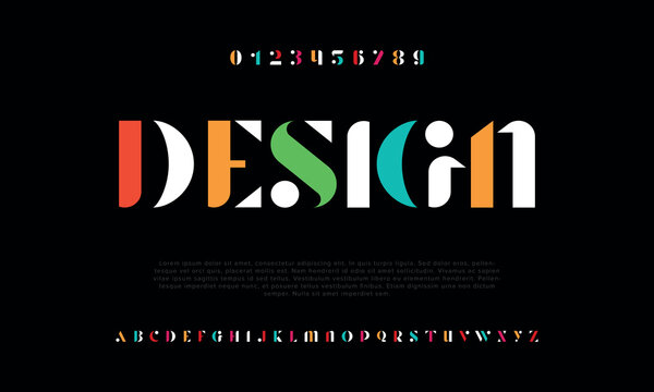 Design Modern abstract digital alphabet font. Minimal technology typography, Creative urban sport fashion futuristic font and with numbers. vector illustration