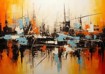 Wall Mural - ai generated illustration of an abstract painting of vibrant colors