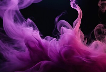 Canvas Print - AI generated illustration of A striking image of smoke swirling around in a dark background