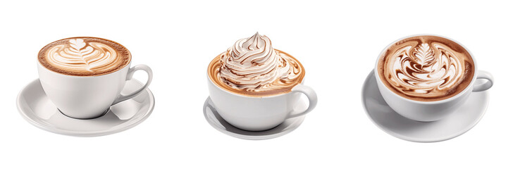 Wall Mural - cappuccino coffee  isolated on a transparent background