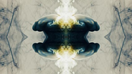Wall Mural - Illustration colorful abstract mirrored fluid motion background