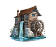 Old water mill. Vector illustration design.