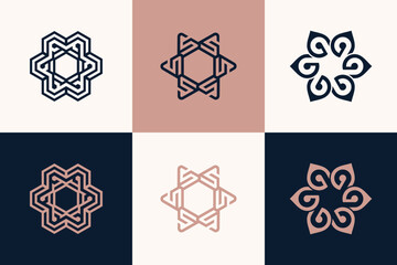 Wall Mural - Set of ornament logo design element vector with creative concept