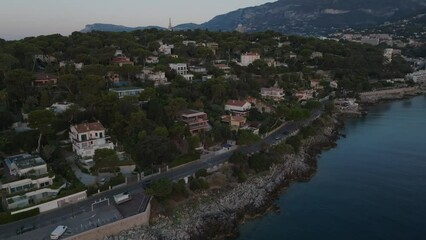 Wall Mural - Sunrise on the beach Mediterranean Sea, Menton France