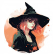 Halloween Witch vector illustration on white background