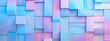 a colorful background for wallpaper with pink and blue colors, in the style of blocky, metallic rectangles, luminous 3d objects, sculptural reliefs, light violet and sky-blue