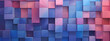 abstract blue and pink background, in the style of bright color blocks, pastel, lightbox, dimensional illusion, light violet and light bronze, three-dimensional puzzles, glazed surfaces