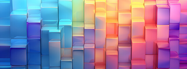 Wall Mural - abstract iridescent backgrounds, in the style of bright color blocks, pastel