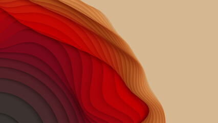 Wall Mural - colorful paper layers. 3d abstract gradient papercut. colorful origami shape concept