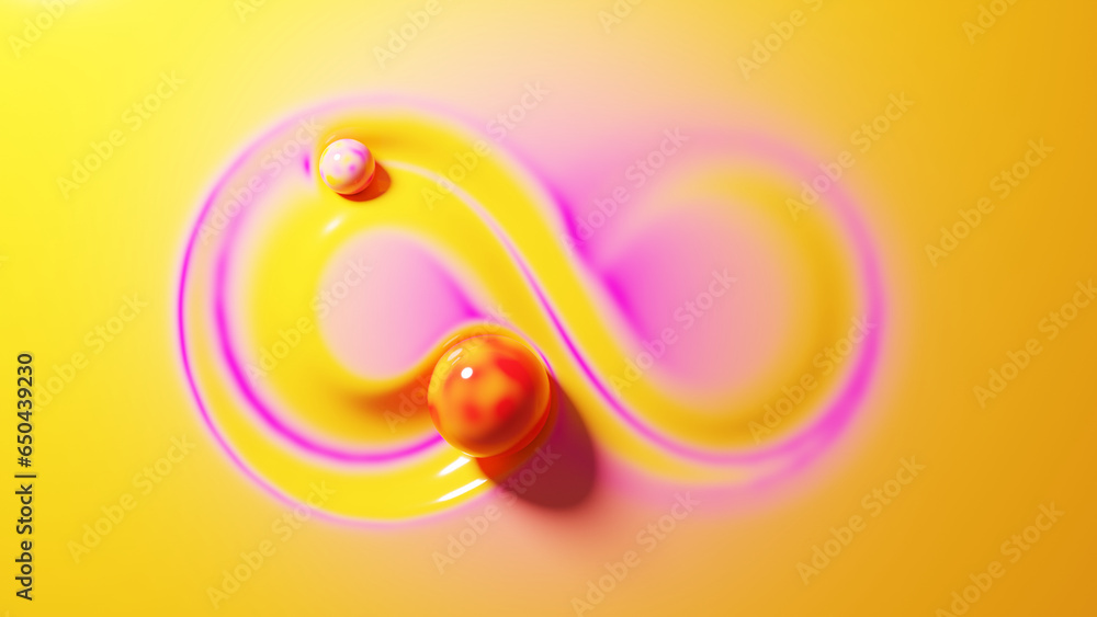 3d rendering, abstract background. A creamy surface on which, as on a ...