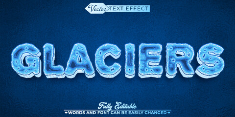 Wall Mural - Ocean Iceberg Glaciers Vector Editable Text Effect Template