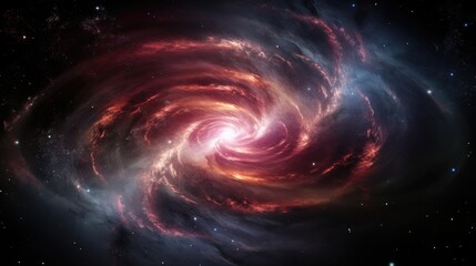 Wall Mural - a mesmerizing planetsized disk dominates the center of the image, with galactic arms fluidly rotatin