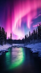 Wall Mural - the heavens come alive with an invigorating display of natures own fireworks as the aurora borealis 