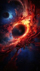Wall Mural - an aweinspiring extraterrestrial spectacle fierce galactic jets erupting from a colossal black hole,