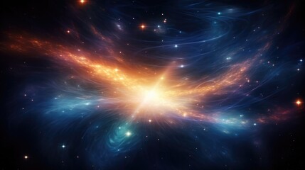 Wall Mural - within this aweinspiring image, cosmic radiation radiates like graceful tendrils of light, casting a