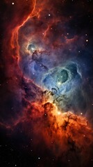 Wall Mural - a breathtaking snapshot of a celestial collision between two distant galaxies, illuminated by the di