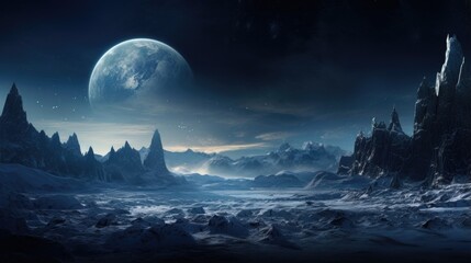 Wall Mural - a striking image capturing the grandeur of europas towering ice cliffs reaching towards the endless 