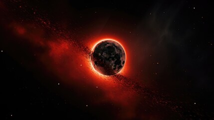 Wall Mural - against a backdrop of countless ling stars, the moon undergoes a stunning transformation, gradually 