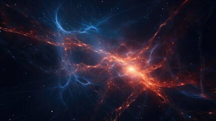 Wall Mural - an aweinspiring portrayal of distant celestial objects united through an invisible cosmic thread, fo