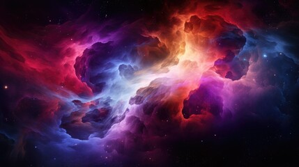 Wall Mural - within the depths of the cosmos, billowing waves of swirling plasma collide and merge, giving birth 