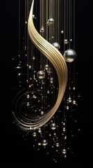 Wall Mural - resembling delicate celestial harp strings, these cosmic strands undulate with otherworldly elegance