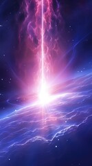 Wall Mural - across the vast expanse of space, cosmic rays mingle and collide, forming ethereal ribbons of light 