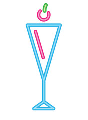 Canvas Print - neon cocktail blue