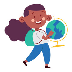 Poster - student back to school with earth globe