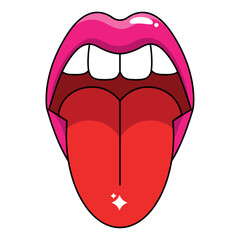 Poster - mouth pop art with tongue out