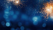 © Dilruba - Abstract background for Christmas, New Year, Holiday, Golden Fireworks. Generative Ai