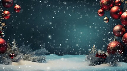 Poster - christmas background with christmas ornament decorations