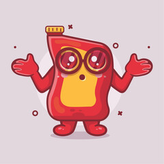 funny lubricant oil bottle character mascot with confused gesture isolated cartoon in flat style design